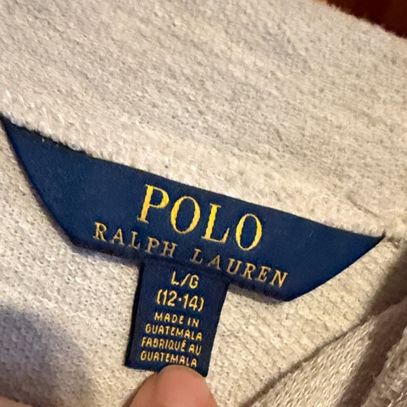Polo by Ralph Lauren Light Grey Hooded Knit Top - Picture 2 of 8
